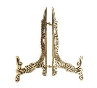 Genérico Plate Display Stand - Brass Plate Holder Easel Display Stands, Book Stands Display's Photo Dish Tabletop Easel, For Desk Desktop Table Bedside Nightstand Shelf Nursery Wedding Nightstand