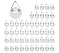 Genérico Plate Hangers - 1.26 Inch Invisible Wall Hooks | Nail Free Plate Display Hanger - Heavy Duty 50pc Set Space Saving. Securely Attach These Self-Adhesive Holders to Smooth Vertical Covers