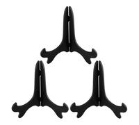 Generico Plate Stands, 3 Piece Imitation Wood Decorative Display Holders, Picture Holder Stand For Wedding Party Table Kitchen Living Room Shelf Office Art Craft Museum Shop Photo Frame Display Use