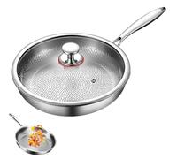 Genérico Plateful Titanium Pan with Lid, New Titanium Hammered Pan Pro for Cooking, Stay-Cool Handle, Ultra-Durable & Scratch-Resistant, Perfect For Every Cook top (M: 11.02in/28cm)