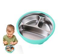 Genérico Plato Dividido Para Niños,Platos Divisorios de Acero Inoxidable con Funda de Silicona | Cuenco Infantil Antideslizantes Para Comedor Infantil Jardín De Infancia Acampada Picnic Exterior