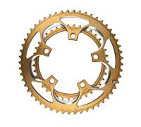 Genérico Plato Doble de 5 Pernos 110BCD, 34T/50T 2X Rueda Dentada de Bicicleta de Carretera/Grava/Pista, Juego de manivela de Bicicleta Piezas de Juego de Cadena de Corona(Yellow)