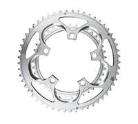 Genérico Plato Doble de 5 Pernos 110BCD, 34T/50T 2X Rueda Dentada de Bicicleta de Carretera/Grava/Pista, Juego de manivela de Bicicleta Piezas de Juego de Cadena de Corona(White)