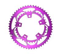 Genérico Plato Doble de 5 Pernos 110BCD, 34T/50T 2X Rueda Dentada de Bicicleta de Carretera/Grava/Pista, Juego de manivela de Bicicleta Piezas de Juego de Cadena de Corona(Purple)