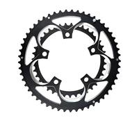 Genérico Plato Doble de 5 Pernos 110BCD, 34T/50T 2X Rueda Dentada de Bicicleta de Carretera/Grava/Pista, Juego de manivela de Bicicleta Piezas de Juego de Cadena de Corona(Black)