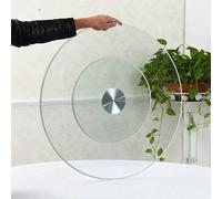 Genérico Plato Giratorio de Vidrio Templado de 27 Pulgadas, Plato Giratorio Lazy Susan, Bandeja giratoria Transparente de círculo Grande de 39 Pulgadas, Plato Giratorio Transparente fácil d