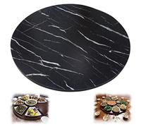 Genérico Plato Giratorio Grande de Madera de 20 a 40 Pulgadas, Tipo Lazy Susan, para Mesa de Comedor, Redondo, para Servir, con Giro de 360°, se Gira a Mano (Color: Negro con Aspecto de már