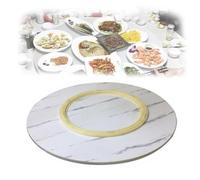 Genérico Plato Giratorio Lazy Susan para Mesa de Comedor de 50/60/70/80/85/90/100 cm, Bandeja giratoria Resistente para Servir sobre la Mesa con rodamiento silencioso (mármol Blanco, 70 cm/