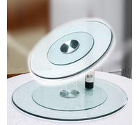 Genérico Plato Giratorio Lazy Susan Plato Giratorio de Vidrio Templado Bandeja giratoria para Servir Mesa de Comedor Placa giratoria 20" 24" 27 Pulgadas 31 Pulgadas Plato Giratorio transpar