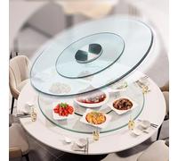Genérico Plato Giratorio Lazy Susan Plato Giratorio de Vidrio Templado de 27 Pulgadas, Mesa de Comedor Redonda de 20 y 24 Pulgadas, Bandeja giratoria de 35 Pulgadas y 39 Pulgadas, Placa gra