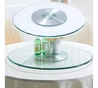 Genérico Plato Giratorio Resistente Lazy Susan Bandeja de Servicio de Vidrio Templado Bandeja giratoria Transparente antiinclinación Redonda con cojinete silencioso para Restaurante Chino H