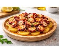 Genérico Plato Redondo de Madera Natural, 18cm, para Servir Pulpo y Alimentos