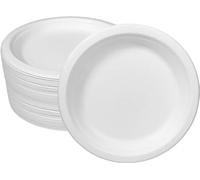 Genérico Platos Desechables - Envio 24h - 100 uds Biodegradables de Caña de Azúcar - Resistentes, 100% (100, 17cm)