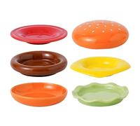 Genérico Platos Pequeños Para Postres,6 Niveles Platos Pequeños para Postres con Forma de Hamburguesa - Vajilla Decorativa de Cerámica para Snacks y Ensaladas