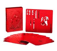 Genérico Playing Card Deck - Waterproof PVC Poker Cards, 54-Card Red Deck | Durable Holiday New Year & Christmas Playing Cards for Family Game Night, Indoor & Outdoor Use
