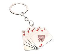Genérico Playing Card Keychain - Miniature Deck Accessory for Card Game Fans | Durable Metal Ring with Foldable Cards Set, Portable Key Holder for Collectors, and Party Favors