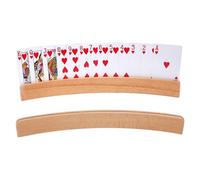 Genérico Playing Holder - Wooden Hands Free Curved Storage Stand Set, Smooth Natural Finish Poker Organizer Rack, Stable Tabletop Support Accessory | Comfortable Holding Solution For Poker Canas