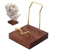Genérico Plazo de para : soporte base con estructura de madera, elegante organizador de piedras preciosas | Soporte decorativo para geodes, minerales y joyas, escaparate para la colección de