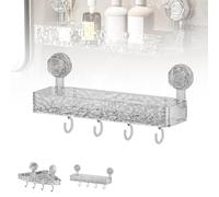 Genérico Plediolates Suction Cup Storage Rack, Plediolates Corrugated Suction Cup Storage Holder, No Drill Wall Mounted Removable, Large Capacity for Bathroom & Kitchen (Translucent Gray,A)