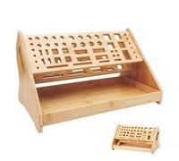 Genérico Plier Organizer, 53-Hole Wooden Storage Rack with Tray, Hand Tool Organizer, For Hobby Repair Desktop Bookshelf Pegboard Garage Truck Trailer Outdoor Indoor Garden (1PC)