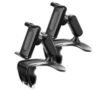 Genérico Plixorahub Phone Holder, plixorahub Car Phones Holders, Universal 360° Dashboard, Fits 4”-7” Phones, Steering Wheel & Sun Visor, Folds Down (Black*2Pcs)