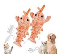 Genérico Plothuge Dog Toys, Plot Huge Floppy Lobster Interactive Dog Toy, Wiggly Lobster, Jumping Moving Chew, USB Rechargeable, Safe and Durable (Orange*2)