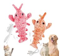 Genérico Plothuge Dog Toys, Plot Huge Floppy Lobster Interactive Dog Toy, Wiggly Lobster, Jumping Moving Chew, USB Rechargeable, Safe and Durable (Orange+Pink)