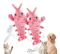 Genérico Plothuge Dog Toys, Plot Huge Floppy Lobster Interactive Dog Toy, Wiggly Lobster, Jumping Moving Chew, USB Rechargeable, Safe and Durable (Pink*2)
