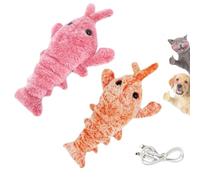 Genérico Plothuge Dog Toys,Plothuge Floppy Lobster Interactive Dog Toy,Floppy Lobster Dog Toy,Electric Simulation Swing Function, for Small Medium Large Dogs and Cats (Pink+Orange)