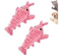 Genérico Plothuge Dog Toys,Plothuge Floppy Lobster Interactive Dog Toy,Floppy Lobster Dog Toy,Electric Simulation Swing Function, for Small Medium Large Dogs and Cats (Pink*2)