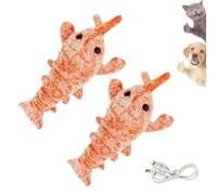 Genérico Plothuge Dog Toys,Plothuge Floppy Lobster Interactive Dog Toy,Floppy Lobster Dog Toy,Electric Simulation Swing Function, for Small Medium Large Dogs and Cats (Orange*2)