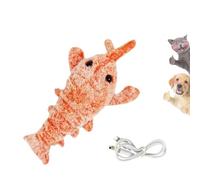 Genérico Plothuge Dog Toys,Plothuge Floppy Lobster Interactive Dog Toy,Floppy Lobster Dog Toy,Electric Simulation Swing Function, for Small Medium Large Dogs and Cats (Orange)