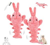 Genérico Plothuge Dog Toys, Plothuge Floppy Lobster Interactive Dog Toy, Moving Pet Bauble with Electric Simulation Swing Function, for Small Medium Large Dogs and Cats (Pink-2pcs)