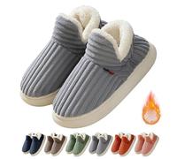 Genérico Pluffi The Cozy & Stylish Slipper, Pluffi Cozy Stylish Slipper, Pluffi Slipper Booties, Pluffi Slippers, Winter Warm Thick-Soled Plush Fuzzy House Cloud Slide (46-47,Gray)