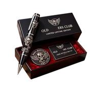 Genérico Pluma Estilográfica - Metal 15cm | Pluma Conmemorativa Club Con | Bolígrafo Coleccionable Divertido Con Insignias, Útiles Oficina Para Escritura, Exhibición, Colección Y Uso Diario