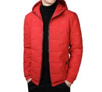 Genérico Plumas Hombre Invierno Chaquetas de Plumas Plumifero Frío Extremo El Frio Ligera Chaqueta de Esqui Casual Ropa Para El Frio Extremo Abrigo Hombre Invierno Largo Casaco Inverno Homem Rojo L