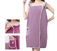 Genérico Plus Size Women's Wearable Shower Skirt, Wearable Towels for Women, Water Absorption and Quick, Adjustable Closure (Bean Paste,one_size)