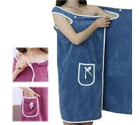 Genérico Plus Size Women's Wearable Shower Skirt, Wearable Towels for Women, Water Absorption and Quick, Adjustable Closure (Blue-Gray,numeric_0)
