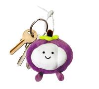 Genérico Plush Bag Charm - Crystal Super Soft PP Cotton 9x5x9cm | Mangosteen Plush Pendant Stuffed Fruit Doll | Cute Backpack Purse Keychain Accessory For Kids Adults For School Travel Birthday