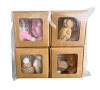 Genérico Plush Bears - 4 Pieces Soft Tiny Bear in a Box for Gift Giving, Cute Cuddly Toys with Inspirational Cards for Desk, Shelf, Birthday, Halloween, Home, Bedroom, Office, School