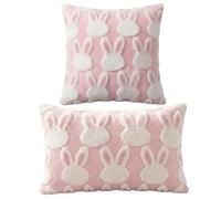 Genérico Plush Bunny Pillow Cover - Sofa Cushion Case for Holiday Decor | Polyester Fabric with Soft Texture, Spring Summer Accent, Home Apartment Hotel Bedroom Couch Accessory