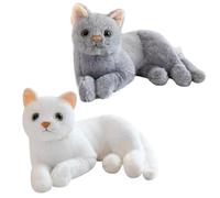 Genérico Plush Cat - 12inch Soft Realistic Throw Cushion Toy, Cute Kitten Stuffed Doll Pillow, Animal Comfort Decor Piece, Handheld Cuddly Companion Figure | For Home Office Dorm Car Sofa Nursery