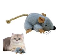 Generico Plush Cat Toy Mouse - 9 x 9 x 4 cm Realistic Moving Tail Built-In Sound Game | Mouse Cat Toy | Gray ouse-shaped Kitten Toys For Pet Kitten Home Indoor Outdoor Birthday Ground Daily