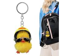 Genérico Plush Duck Keychain - Furry Backpack Accessory, Decorative Charm | Soft Cuddly Animal Keychain System, Fun Fashion Statement Kit With Men Women Kids Trendy Gift Ornament Collection