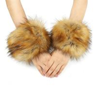 Genérico Plush Fĺuffy Faux Fox 35x14cm - Furry Wrist Cuff | Luxury Faux Ƒur Wristband Plush Arm Sleeve Winter Warmers Soft Stylish Cózy Fashion Accessory | Outdoor Cold Weather Use