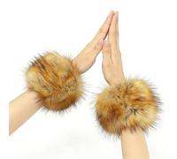 Genérico Plush Fluƒfy Faux Fox - 35x14cm Furry Wrist Cuffs For Women & Girls | Soft Faux Für Arm Warmers | Winter Fashion Accessory, Çozy Outdoor Sleeves For Skiing, Ice Skating, Holiday Parties