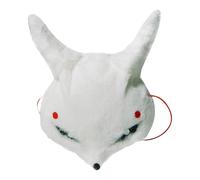 Genérico Plush FoxMask - Furry Hand-painted Design | Cute Animal Masquerade Maşk for Women Halloween Cosplay - White Plush with Ears, Soft Costume Accessory for Masquerade Party, Carnival