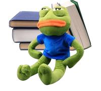 Genérico Plush Frog, Soft Toddler Anime Stuffed Sad Frog Doll, Collectible Cartoon Plush Toy for Kids, Indoor Decor, Boys, Girls, Valentine’s, Easter, Birthday, Christmas, 15.75x9.84x5.91 inches