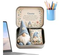 Genérico Plush GNOME Figurine 15cm Fabric Pocket Doll In Tin For Desk Decor