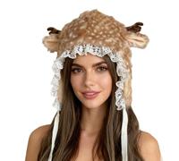 Genérico Plush Hat - Antler Print Cosplay Prop | Super Soft Warm Hat Suitable For Daily Wear Winter Birthday Holiday Party Party Favors Cosplay Comedy Stage Photo Prop